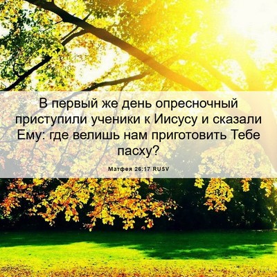 Picture 06 - Матфея 26:17 RUSV - В первый же день - Bible Verse Picture