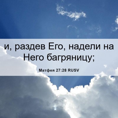Picture 06 - Матфея 27:28 RUSV - и, раздев Его, надели на - Bible Verse Picture