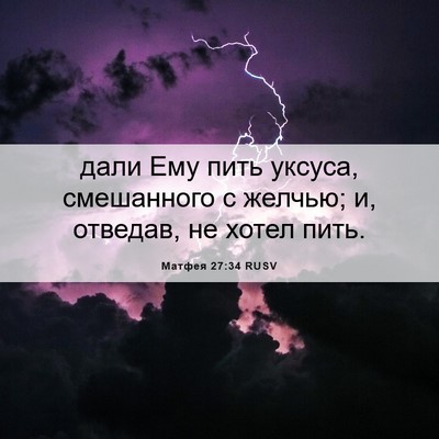 Picture 06 - Матфея 27:34 RUSV - дали Ему пить уксуса, - Bible Verse Picture