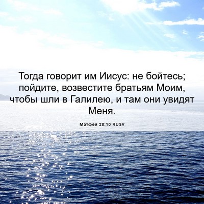 Picture 06 - Матфея 28:10 RUSV - Тогда говорит им Иисус: не - Bible Verse Picture