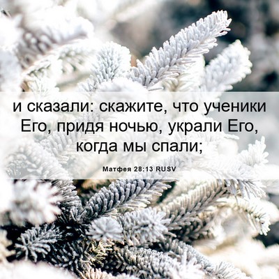 Picture 06 - Матфея 28:13 RUSV - и сказали: скажите, что - Bible Verse Picture