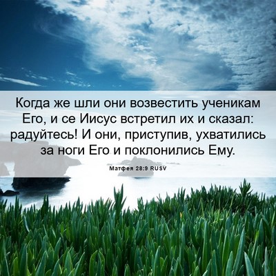 Picture 06 - Матфея 28:9 RUSV - Когда же шли они - Bible Verse Picture