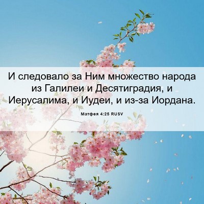 Picture 06 - Матфея 4:25 RUSV - И следовало за Ним - Bible Verse Picture