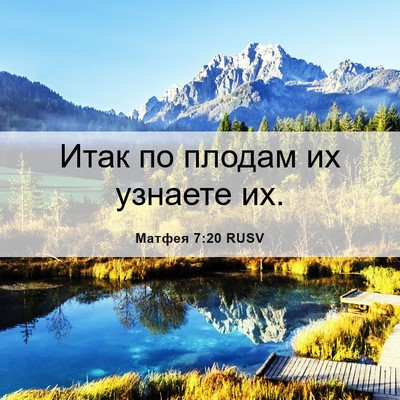 Picture 06 - Матфея 7:20 RUSV - Итак по плодам их узнаете - Bible Verse Picture
