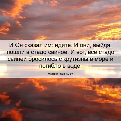 Picture 06 - Матфея 8:32 RUSV - И Он сказал им: идите. И они, - Bible Verse Picture