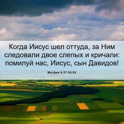 Picture 06 - Матфея 9:27 RUSV - Когда Иисус шел оттуда, за - Bible Verse Picture