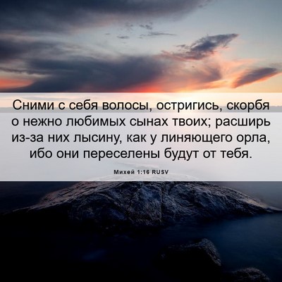 Picture 06 - Михей 1:16 RUSV - Сними с себя волосы, - Bible Verse Picture