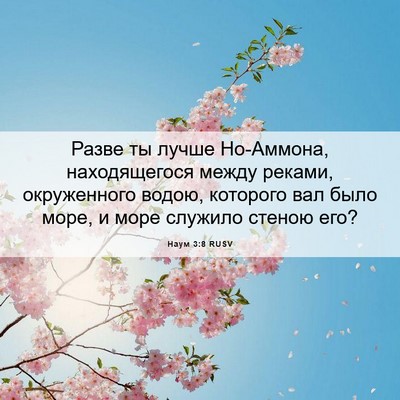 Picture 06 - Наум 3:8 RUSV - Разве ты лучше Но-Аммона, - Bible Verse Picture