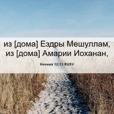 Picture 06 - Неемия 12:13 RUSV - из [дома] Ездры Мешуллам, из - Bible Verse Picture