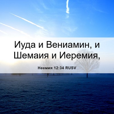 Picture 06 - Неемия 12:34 RUSV - Иуда и Вениамин, и Шемаия и - Bible Verse Picture