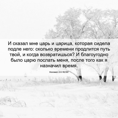 Picture 06 - Неемия 2:6 RUSV - И сказал мне царь и царица, - Bible Verse Picture