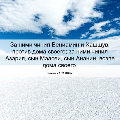 Picture 06 - Неемия 3:23 RUSV - За ними чинил Вениамин и - Bible Verse Picture
