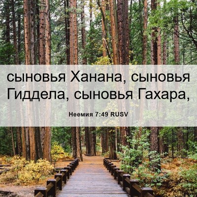 Picture 06 - Неемия 7:49 RUSV - сыновья Ханана, сыновья - Bible Verse Picture