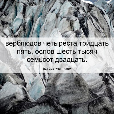 Picture 06 - Неемия 7:69 RUSV - верблюдов четыреста - Bible Verse Picture