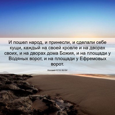 Picture 06 - Неемия 8:16 RUSV - И пошел народ, и принесли, и - Bible Verse Picture