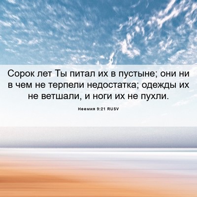 Picture 06 - Неемия 9:21 RUSV - Сорок лет Ты питал их в - Bible Verse Picture