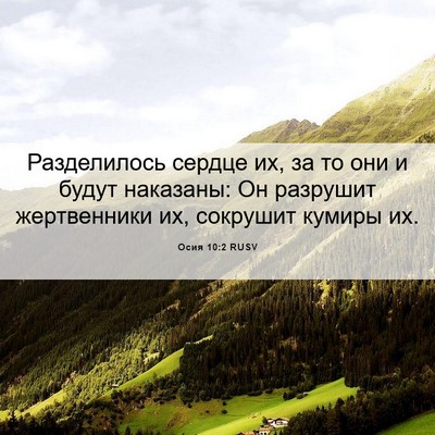 Picture 06 - Осия 10:2 RUSV - Разделилось сердце их, за - Bible Verse Picture