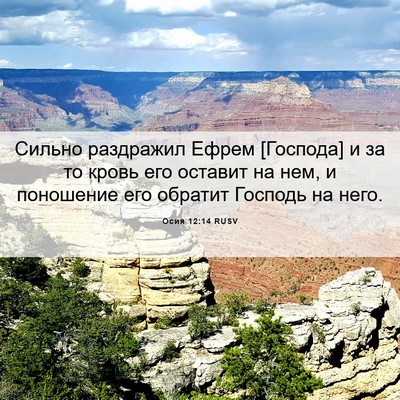 Picture 06 - Осия 12:14 RUSV - Сильно раздражил Ефрем - Bible Verse Picture