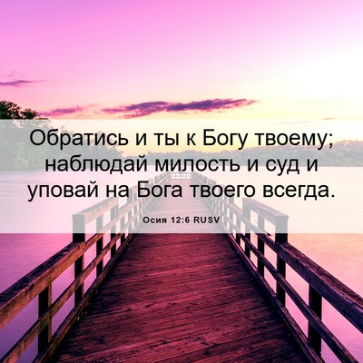 Picture 06 - Осия 12:6 RUSV - Обратись и ты к Богу - Bible Verse Picture
