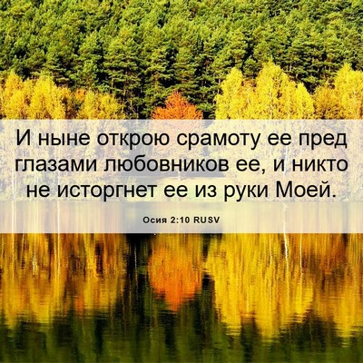 Picture 06 - Осия 2:10 RUSV - И ныне открою срамоту ее - Bible Verse Picture