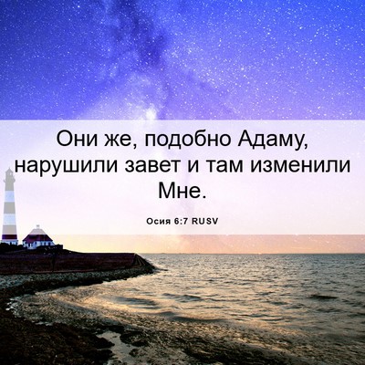 Picture 06 - Осия 6:7 RUSV - Они же, подобно Адаму, - Bible Verse Picture