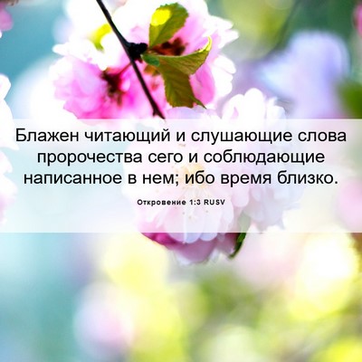 Picture 06 - Откровение 1:3 RUSV - Блажен читающий и - Bible Verse Picture