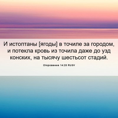 Picture 06 - Откровение 14:20 RUSV - И истоптаны [ягоды] в - Bible Verse Picture