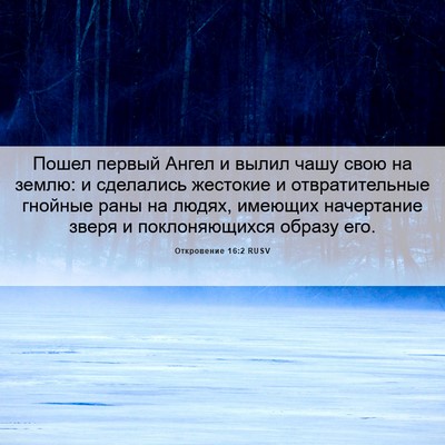 Picture 06 - Откровение 16:2 RUSV - Пошел первый Ангел и вылил - Bible Verse Picture