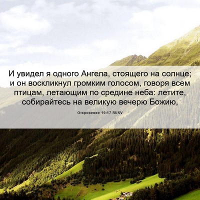 Picture 06 - Откровение 19:17 RUSV - И увидел я одного Ангела, - Bible Verse Picture