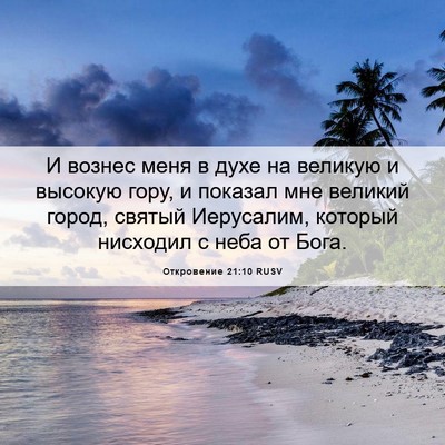 Picture 06 - Откровение 21:10 RUSV - И вознес меня в духе на - Bible Verse Picture