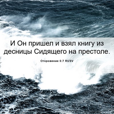 Picture 06 - Откровение 5:7 RUSV - И Он пришел и взял книгу из - Bible Verse Picture