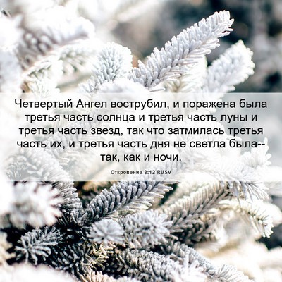 Picture 06 - Откровение 8:12 RUSV - Четвертый Ангел вострубил, - Bible Verse Picture