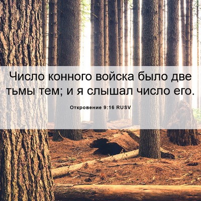 Picture 06 - Откровение 9:16 RUSV - Число конного войска было - Bible Verse Picture