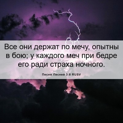 Picture 06 - Песни Песней 3:8 RUSV - Все они держат по мечу, - Bible Verse Picture
