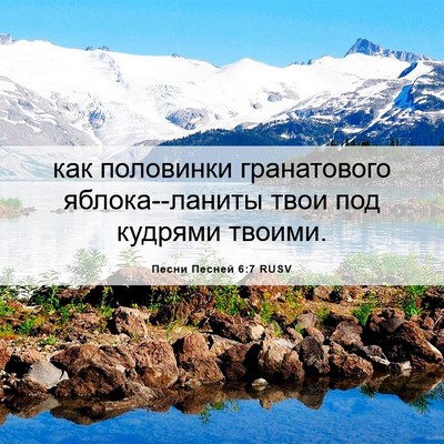 Picture 06 - Песни Песней 6:7 RUSV - как половинки гранатового - Bible Verse Picture