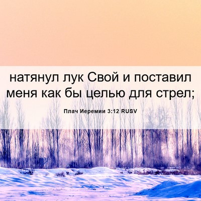 Picture 06 - Плач Иеремии 3:12 RUSV - натянул лук Свой и - Bible Verse Picture