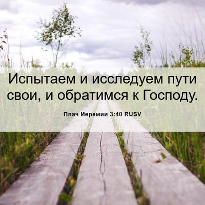 Picture 06 - Плач Иеремии 3:40 RUSV - Испытаем и исследуем пути - Bible Verse Picture