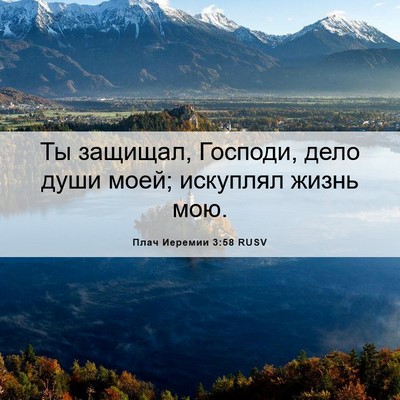 Picture 06 - Плач Иеремии 3:58 RUSV - Ты защищал, Господи, дело - Bible Verse Picture