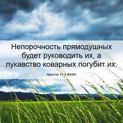 Picture 06 - Притчи 11:3 RUSV - Непорочность прямодушных - Bible Verse Picture