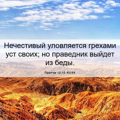 Picture 06 - Притчи 12:13 RUSV - Нечестивый уловляется - Bible Verse Picture