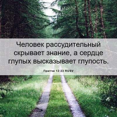 Picture 06 - Притчи 12:23 RUSV - Человек рассудительный - Bible Verse Picture