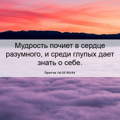 Picture 06 - Притчи 14:33 RUSV - Мудрость почиет в сердце - Bible Verse Picture