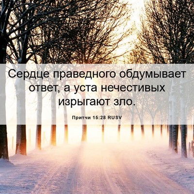 Picture 06 - Притчи 15:28 RUSV - Сердце праведного - Bible Verse Picture