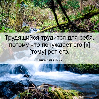 Picture 06 - Притчи 16:26 RUSV - Трудящийся трудится для - Bible Verse Picture