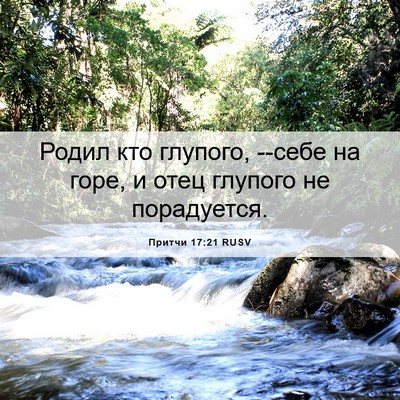 Picture 06 - Притчи 17:21 RUSV - Родил кто глупого, --себе на - Bible Verse Picture