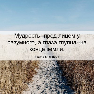 Picture 06 - Притчи 17:24 RUSV - Мудрость--пред лицем у - Bible Verse Picture