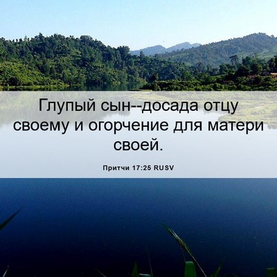 Picture 06 - Притчи 17:25 RUSV - Глупый сын--досада отцу - Bible Verse Picture