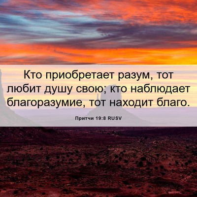 Picture 06 - Притчи 19:8 RUSV - Кто приобретает разум, тот - Bible Verse Picture