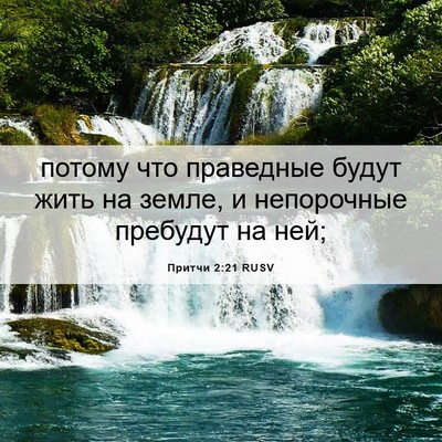 Picture 06 - Притчи 2:21 RUSV - потому что праведные будут - Bible Verse Picture