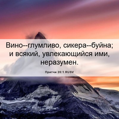 Picture 06 - Притчи 20:1 RUSV - Вино--глумливо, - Bible Verse Picture
